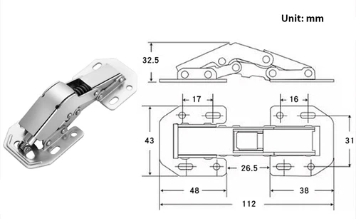 TEMAX Soft Close Spring Hinge For Kitchen Cabinet Doors HB48 TEMAX Soft Close Spring Hinge For Kitchen Cabinet Doors HB48